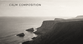 Calm coastal landscape with a clear horizon